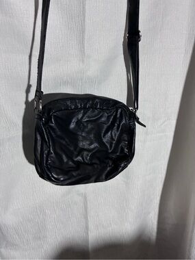 Bueno Black Leather-Look Crossbody Bag